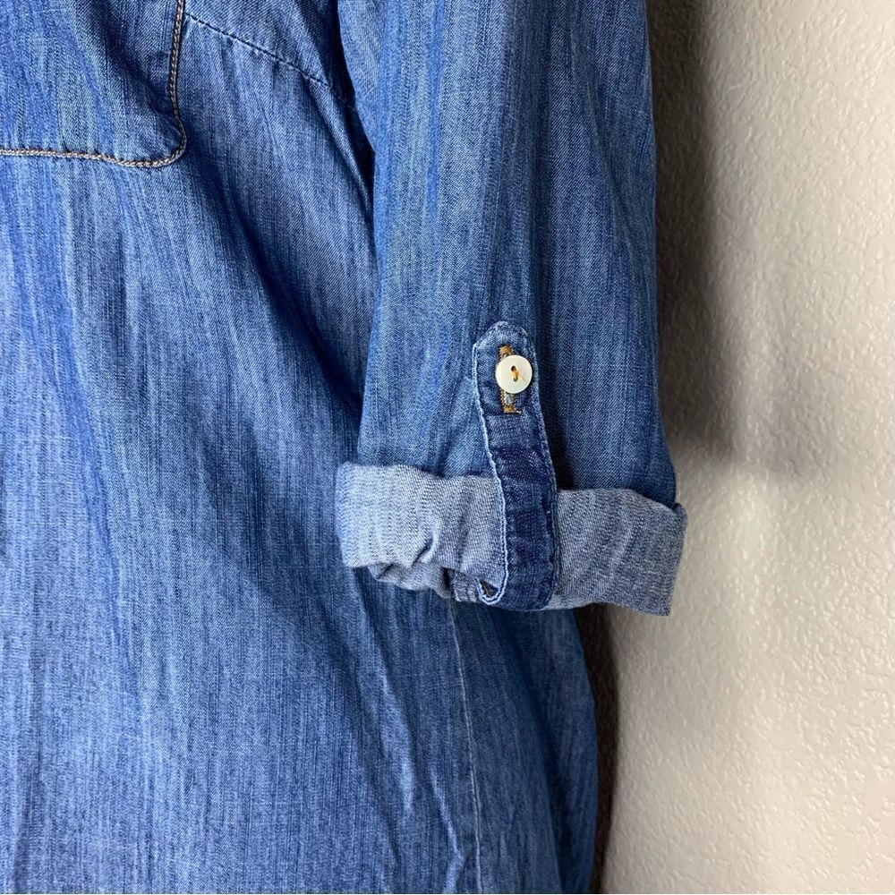 Spense Lyocell Blend Women’s Blue Chambray Shirt Dress - Picture 5 of 13